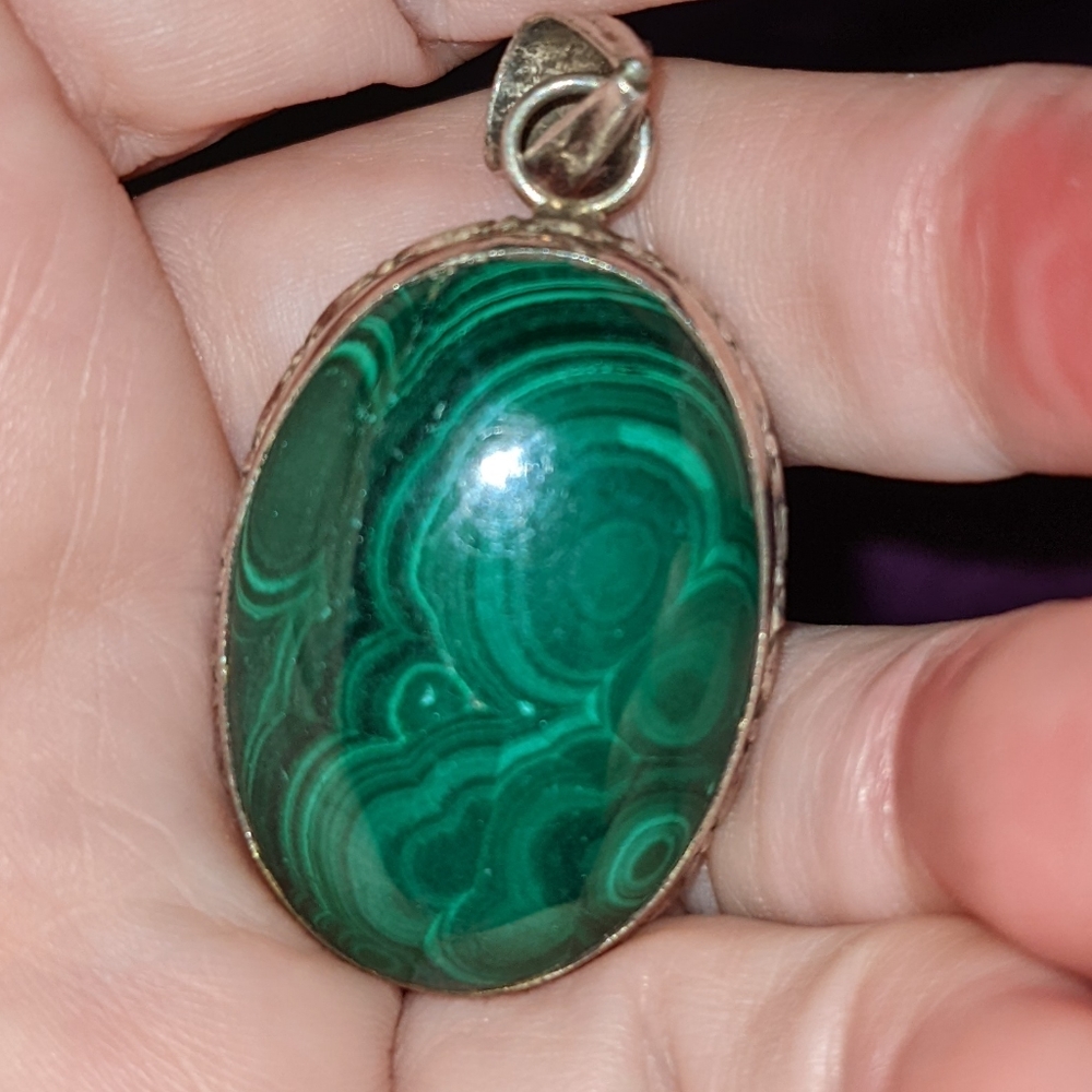 Sterling Malachite Pendant